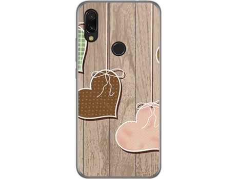 Carcasa Xiaomi Redmi 7 TUMUNDOSMARTPHONE Corazones Madera Multicolor