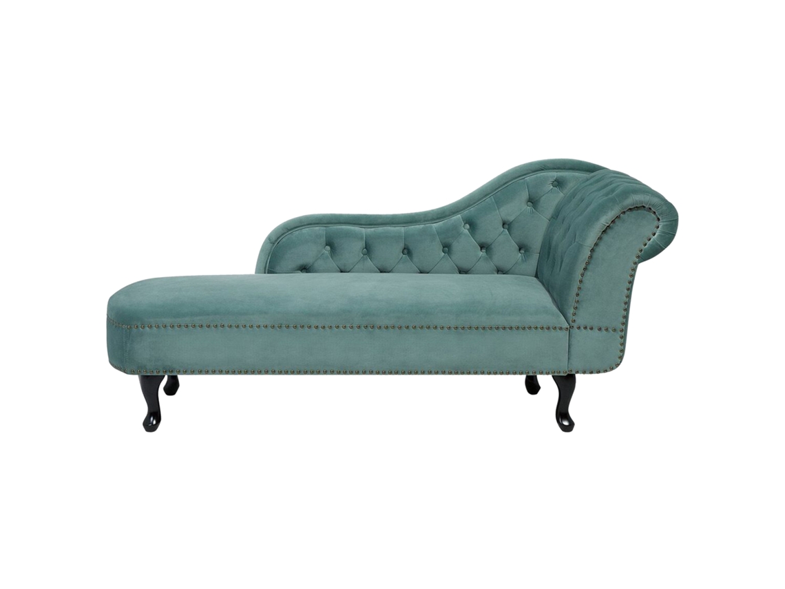 Chaise longue derecho BELIANI Nimes de Terciopelo Verde 169x65x79