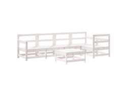Maison Exclusive - Juego De Muebles De Jardín 6 Piezas Madera Maciza Pino Blanco