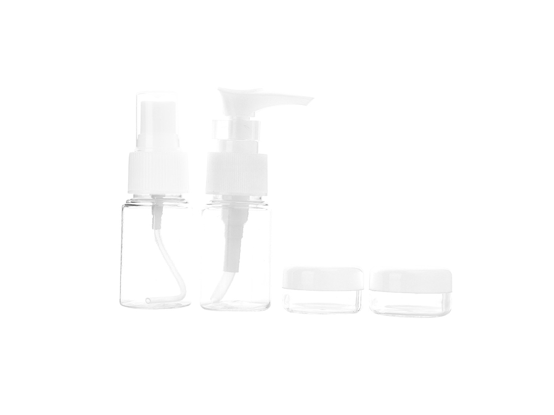 Kit De 6 Frascos Reutilizables Y Portátiles Para Maquillaje, Loción Y Crema Vante (blanco)