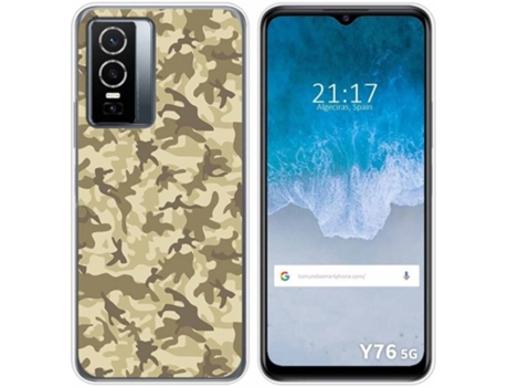 Carcasa para Vivo Y76 5G TUMUNDOSMARTPHONE Dibujos Sand Camuflaje Multicolor