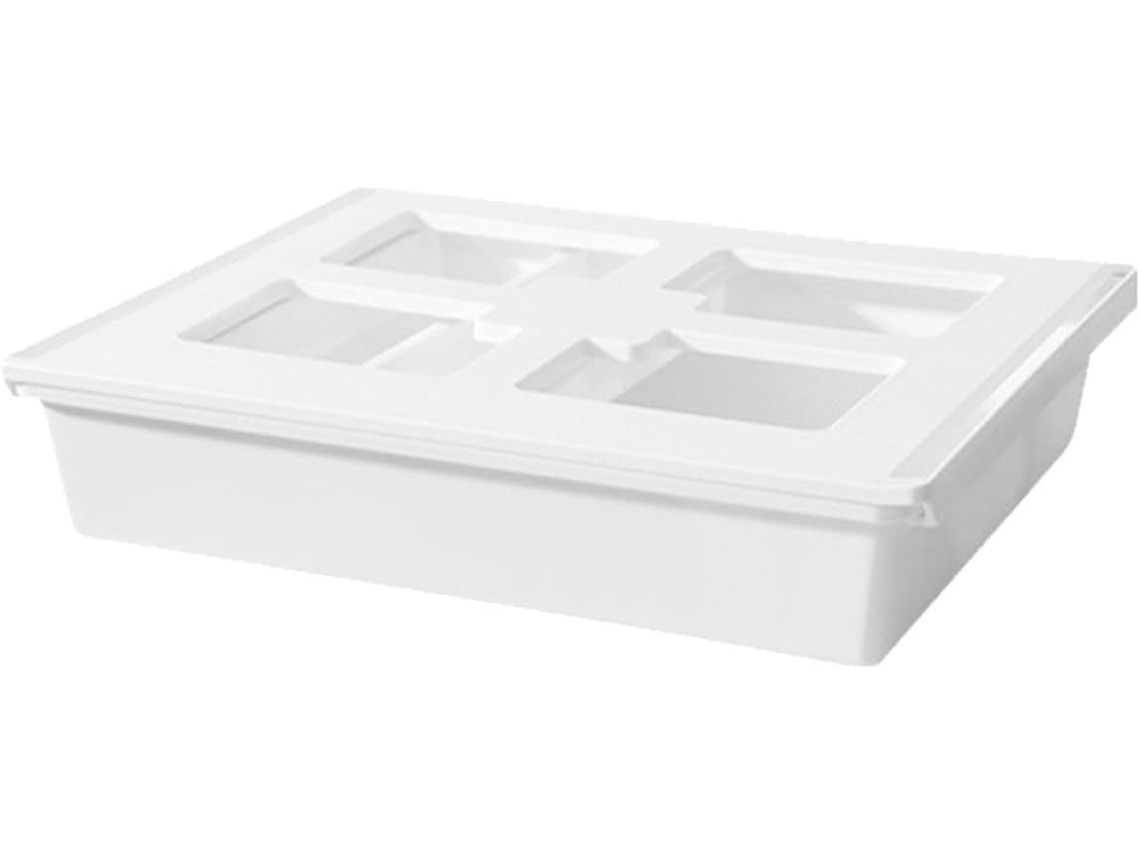 Organizador Grande Blanco Para Cajones Debajo Del Escritorio, Caja De Almacenamiento Adhesiva, No Requiere Perforación.