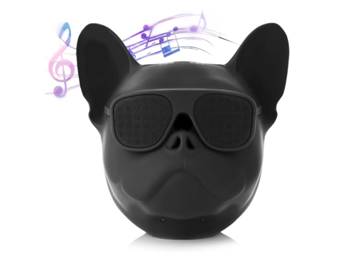 Altavoz Bluetooth portátil con forma de perro, reproductor de música estéreo, altavoz Bluetooth inalámbrico, negro, bulldog francés, Chennnls