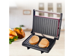 Plancha Grill Klack 850w Negro/rojo Antiadherente 23x14cm Rendimiento Consistente