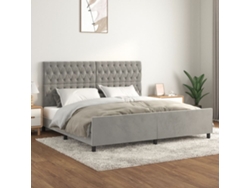 Estructura De Cama Sin Colchón Terciopelo Gris Claro 200x200 Cm