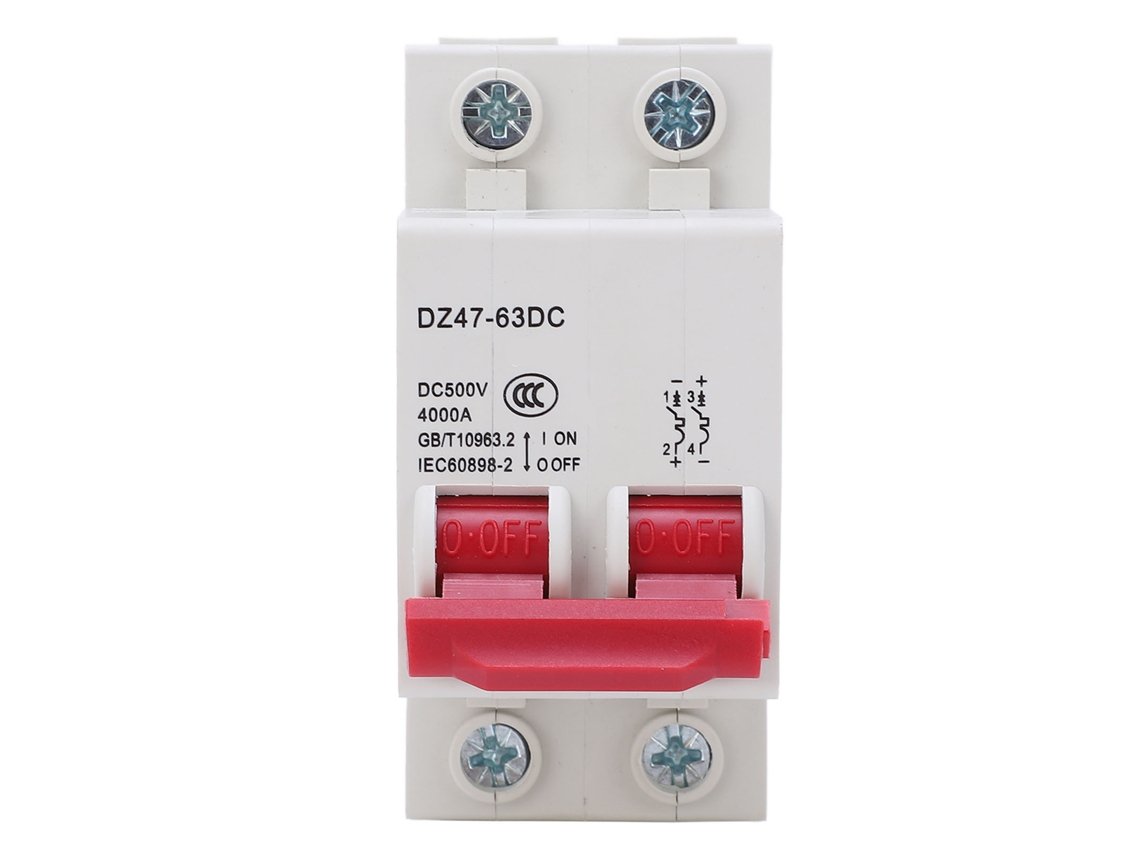 Disyuntor Fotovoltaico De 2 Clavijas Y 500 V Cc Con Protección Contra Sobrecarga Y Cortocircuito De 40 A.