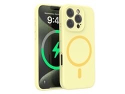 (amarillo Claro, Iphone 16 Plus) Funda Para Iphone, Silicona Líquida, Protección De Lente, Fuerte Fijación Magnética.