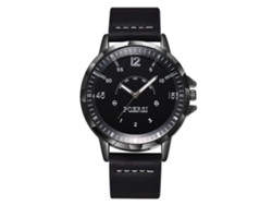 Elegante Reloj De Pulsera De Negocios Para Mujer Con Correa De Pu Negra - Movimiento De Cuarzo