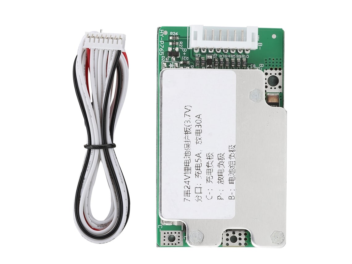 Placa De Proteção Para Bateria De Lítio 7 Série 24v Com Equalização E Controle De Temperatura