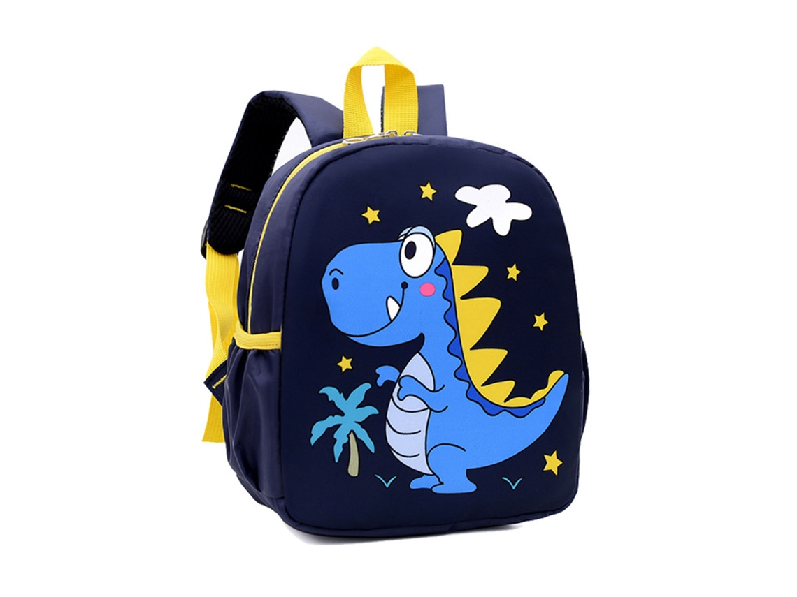 Mochila Escolar Infantil, Impermeable, Ligera, De Gran Capacidad, Con Diseño De Dinosaurio, Color Azul Marino.