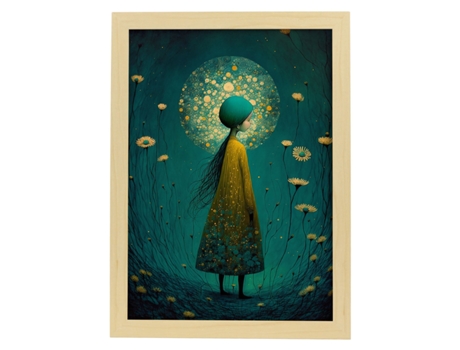 NACNIC Poster Margaritas En Estilo Surrealismo Cinematográfico Ilustraciones Y Grabados De Historieta Abstracta Y Artística A4 Marcos Madera