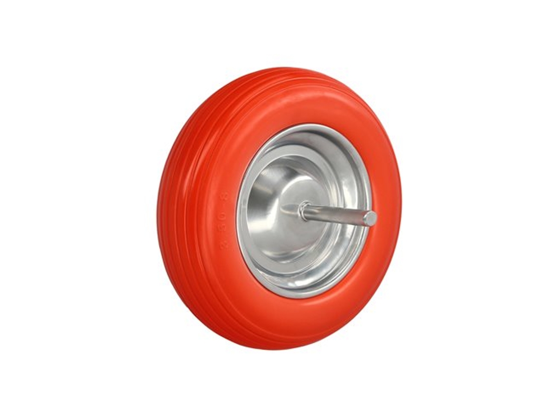 Rueda Carretilla Obra / Jardin Maciza Llanta Acero Galvanizado Plus Naranja