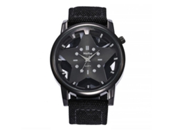 Reloj Hombre De Aleación Con Correa De Nylon Analógico Cuarzo Moda (negro)