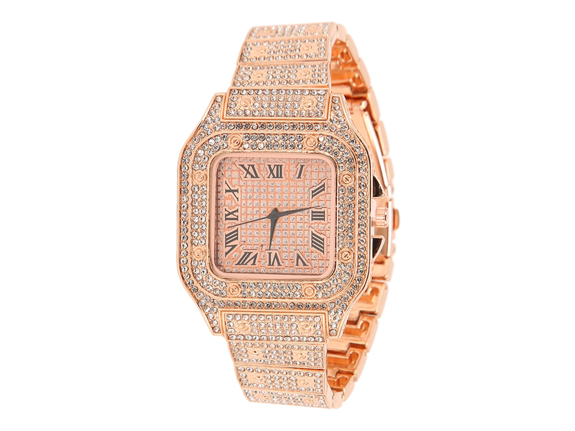 Reloj De Cuarzo De Moda Para Mujer Con Diamantes De Imitación, Color Dorado, Para Uso Diario.