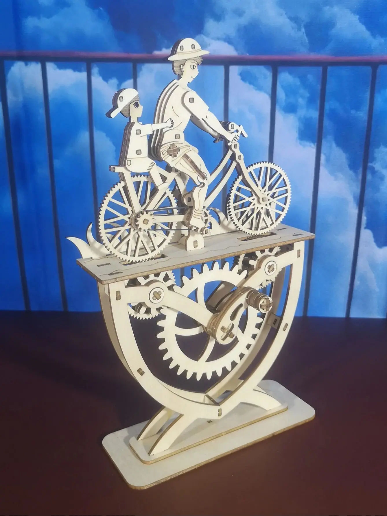 (Padre e hijo) Rompecabezas 3D de madera para armar: Kit de montaje de bicicleta.