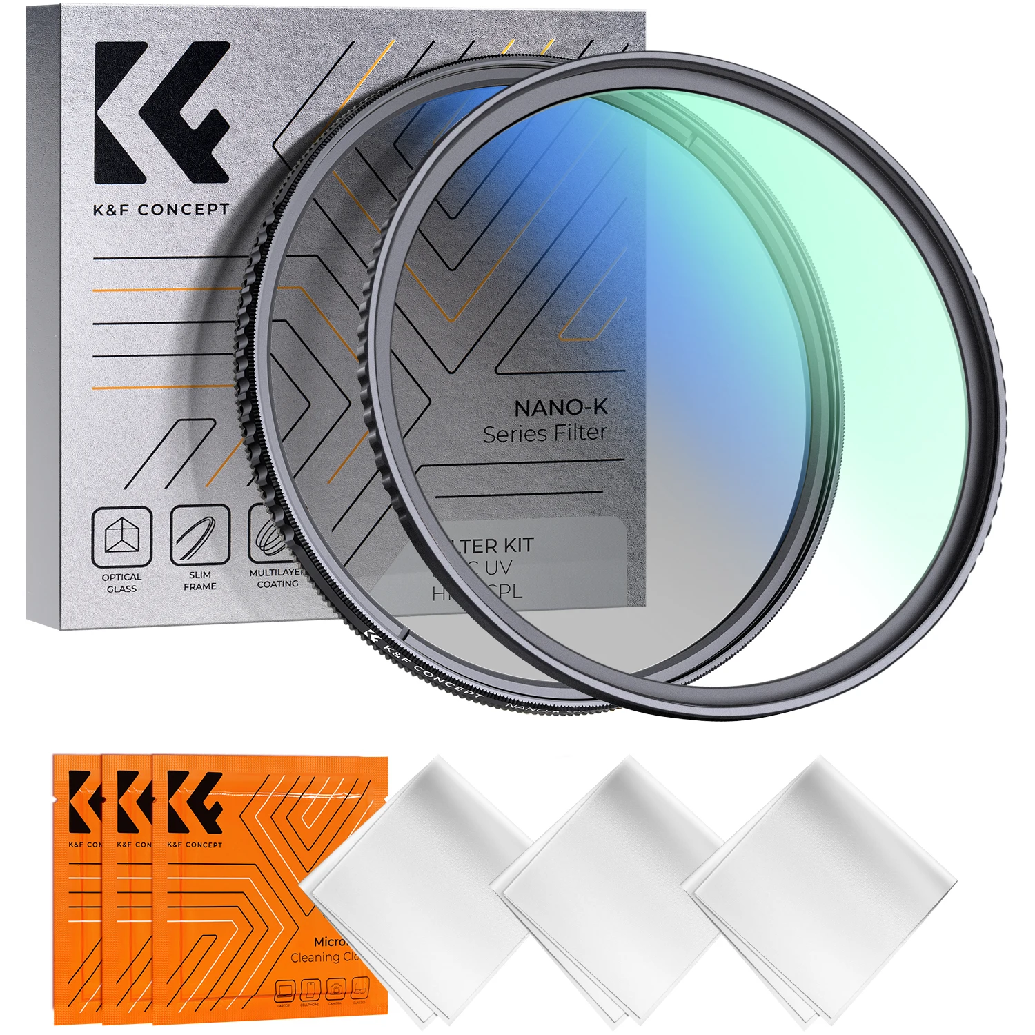 Kit de 2 filtros para lentes de cámara: densidad neutra, UV MC y CPL, 67 mm