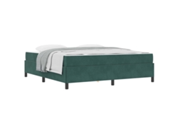 Maison Exclusive - Estructura De Cama Con Colchón Verde Oscuro 180 X 200 Cm Tela