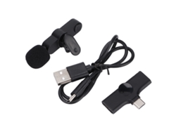 Microfone Lavalier Sem Fio Mini Clip On Com Interface Type C Para Gravação De Áudio E Vídeo Android