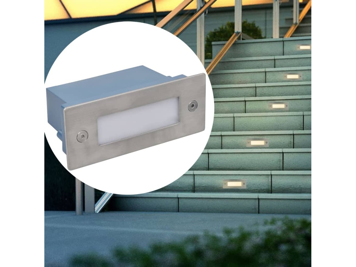 Lámpara Luces LED Empotradas para Escaleras 6 Unidades 44X111X56 mm