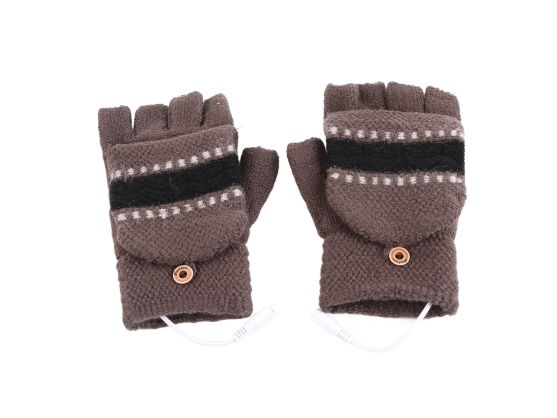Manoplas Térmicas Recargables Por Usb De Medio Dedo Para Hombre En Invierno