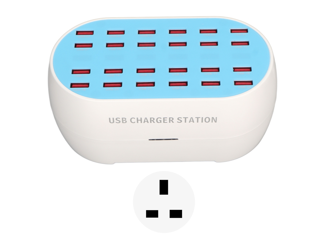 Estación de carga USB EOOCOO (chip inteligente, 24 puertos, 160 W)
