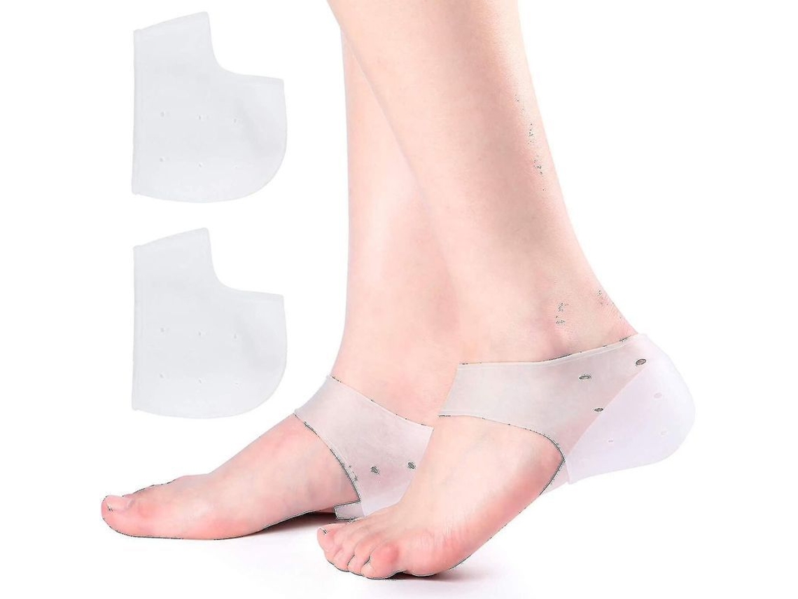 Calcetines Protectores Para El Talón Y La Parte Delantera Del Pie Con Silicona Invisible, Aumento De Altura De 4,0 Cm, 3 Pares.