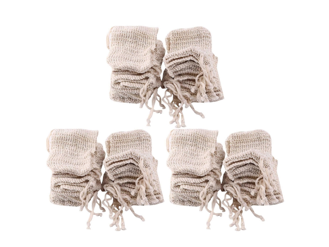 90 Pack Natural Sisal Soap Bag Exfoliating Soap Saver Pouch Holder