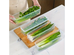 (4 Piezas) Cajas Rectangulares Reutilizables Para Almacenar Alimentos En Refrigeradores De Plástico.