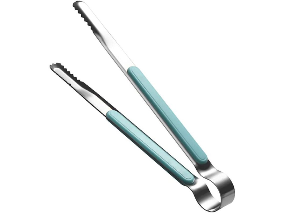 Pinzas De Cocina De Acero Inoxidable Con Mango Antideslizante Resistente Al Calor Para Cocinar Barbacoa Ensalada Helado 22cm Azul