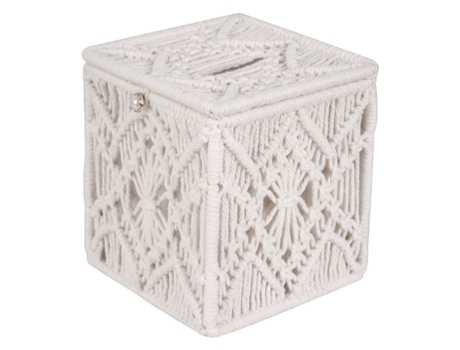Tapa de caja de pañuelos estilo bohemio soporte de pañuelos de baño servilletero de granja con hebilla de cuentas caja de cubos de pañuelos tejidos...