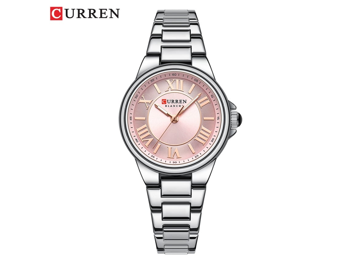 Relógio De Pulso Feminino Rosa Com Mostrador Pequeno E Numerais Romanos, À Prova D'água E Movimento De Quartzo.