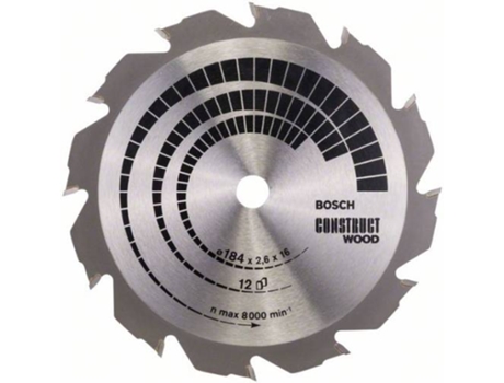 Disco de Sierra Circular BOSCH Construct Madera 184x16x2.6 mm - 12