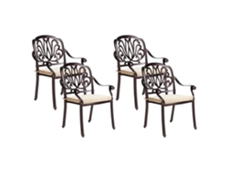 Conjunto de 4 sillas BELIANI Ancona de Aluminio Marrón 68x65x97