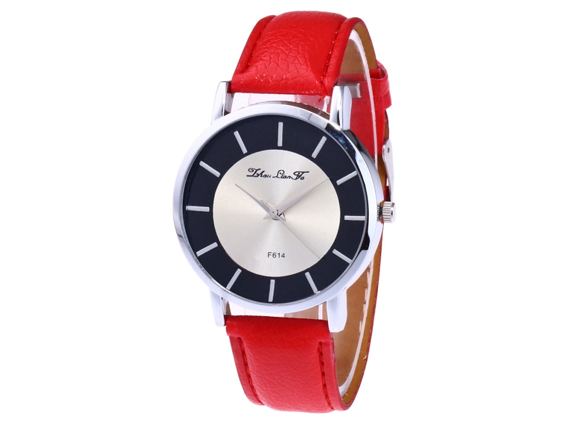 Reloj De Pulsera De Moda Para Hombre Con Correa De Pu, Pantalla Analógica Y Movimiento De Cuarzo (rojo).