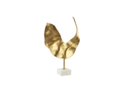 Figura Abstrata de Mármore Dourado em Alumínio, 38x10x55cm ALEXANDRA HOUSE LIVING