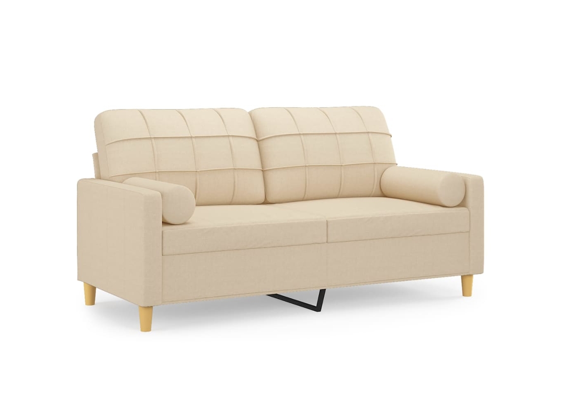 Maison Exclusive - Sofá De 2 Plazas Con Cojines Tela Color Crema 140 Cm