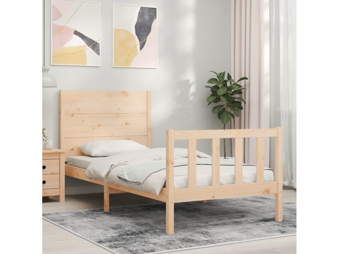 Cama Individualcama Para Adultosestructura De Cama Individual Con Cabecero Madera Maciza Wsd25957