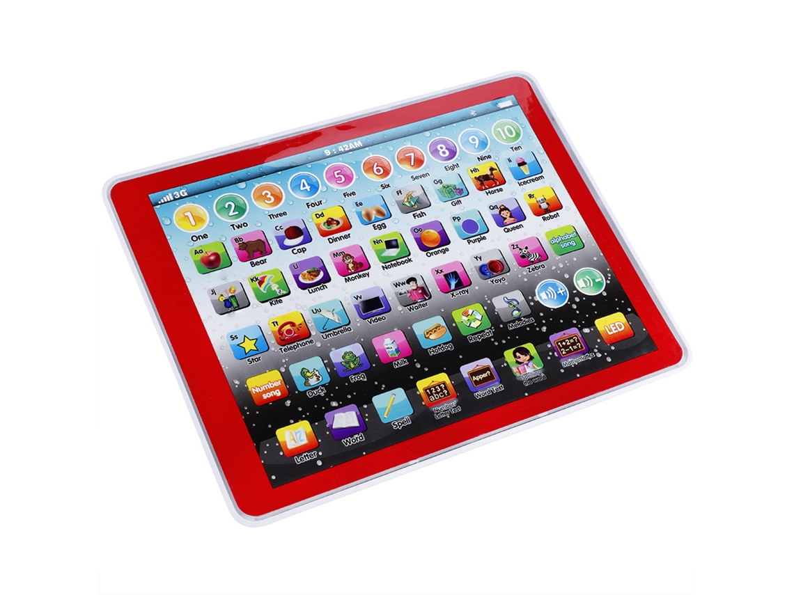 2026-tablet Para Niños Juguete De Aprendizaje De Inglés Números Letras Preescolar Electrónico Rojo