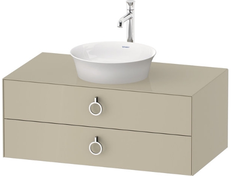 DURAVIT Tulip blanco, mueble de baño colgado en la pared, ancho 1000 x fondo 550mm, con 2 cajones, con tirador, WT49910
