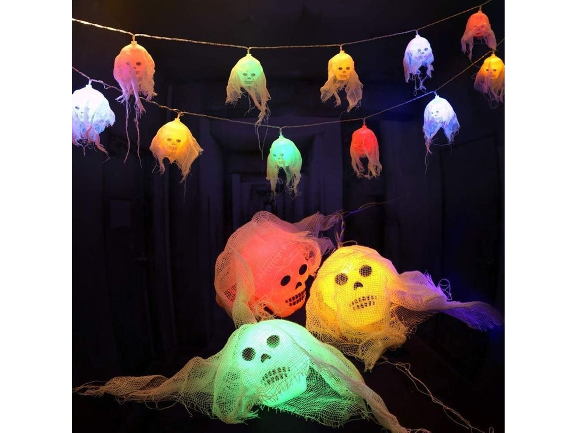 Guirnalda De Luces De Halloween, 10 Led Con Pilas, Decoración De Esqueleto Para Halloween