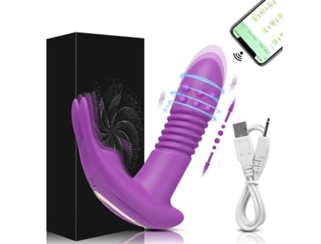 Bluetooth Vibrador Telescópico Giratorio Control Remoto Estimulador Del Clítoris Juguete Sexual ECENLEN