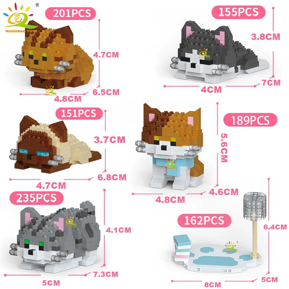 Bloques De Construcción En Miniatura Con Diseño De Animales Lindos Moc