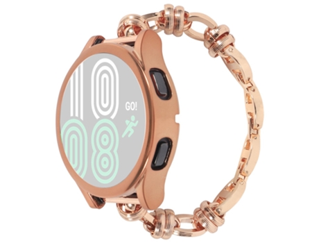 Correa de acero inoxidable 22mm con diseño de rosca para Girls For Huawei Watch GT3 46mm/Xiaomi Haylou RS3 - oro rosa