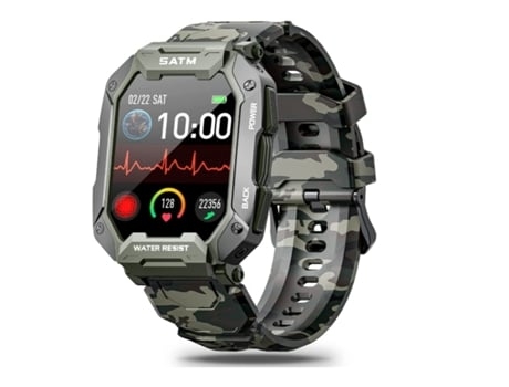 Reloj Inteligente para Hombre Smartwatch para Teléfonos Android y Compatible con Iphone Fitness Tracker 5Atm con Presión Arterial Verde AUJEZON