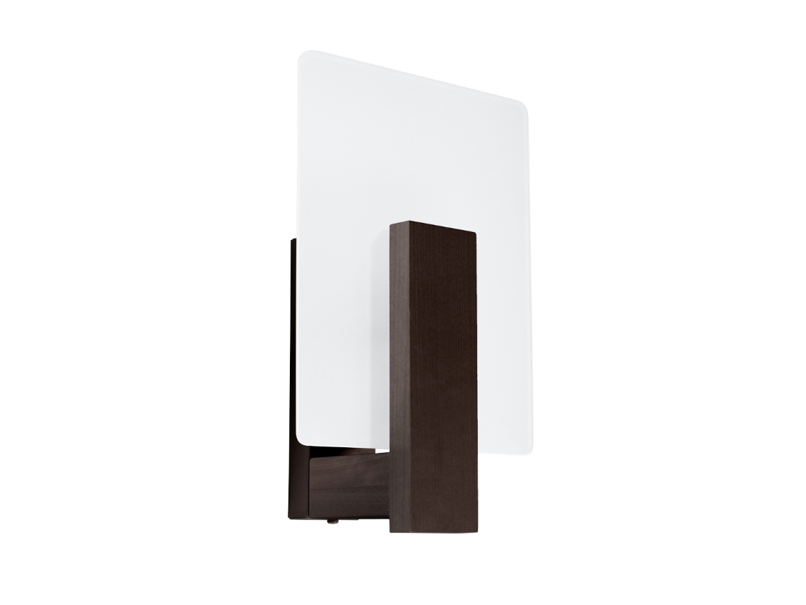 Lámparas de pared Lappo de madera/vidrio wengué 30.5x16x12cm SOLLUX LIGHTING