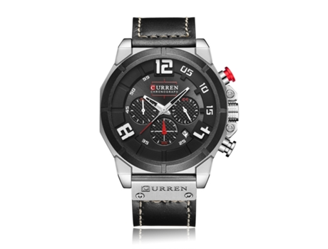 Relojes de hombre, relojes de pulsera analógicos con correa de cuero y calendario, para hombre, carcasa blanca, negra LUUCOZK