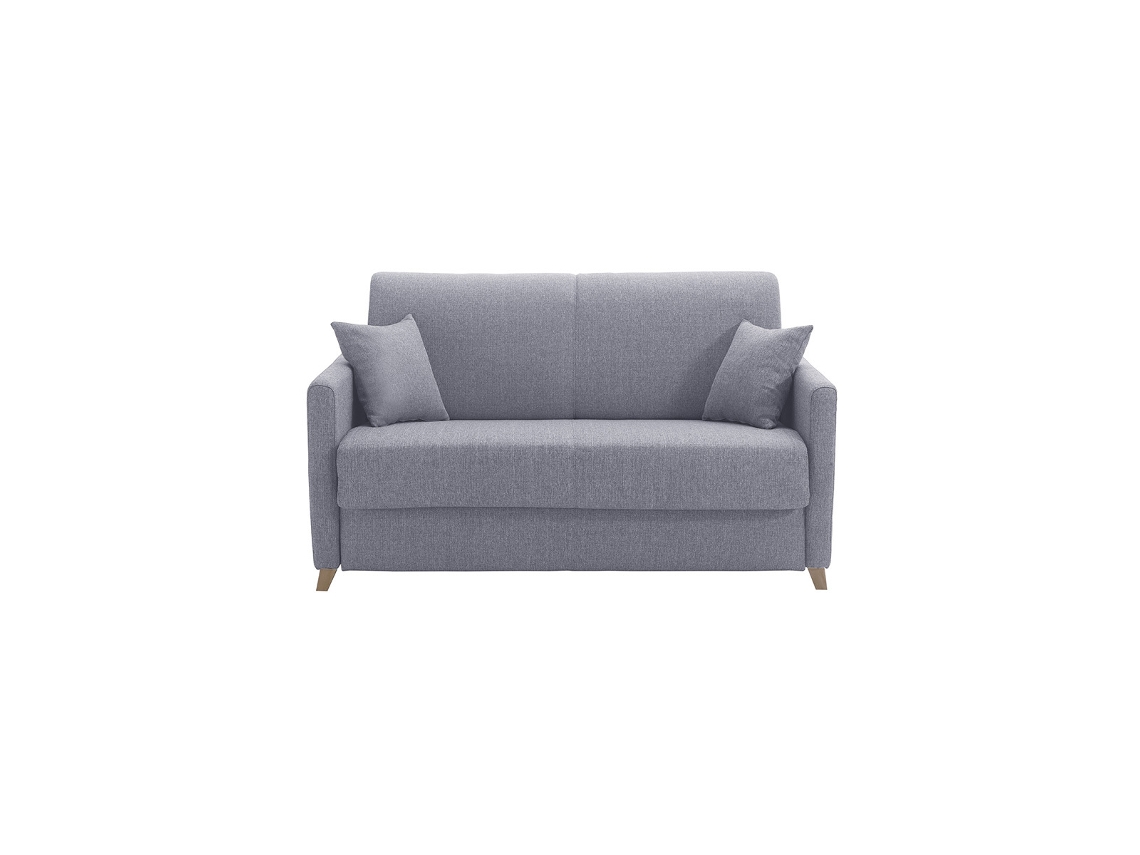 Sofá Cama 2-3 Plazas Nórdico Gris Y Madera Clara Con Colchón de 13 Cm Skandy MILIBOO
