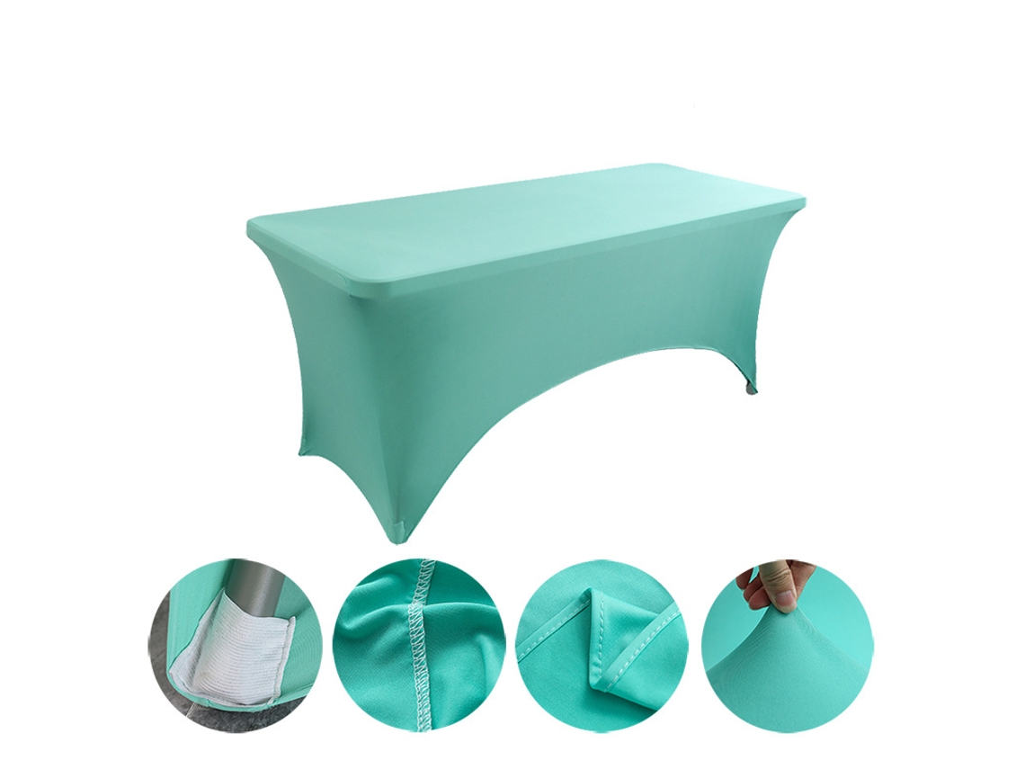 Mantel Rectangular Elástico De Spandex Para Bodas, Banquetes Y Fiestas (verde Azulado/122x75x75cm) Gertiz