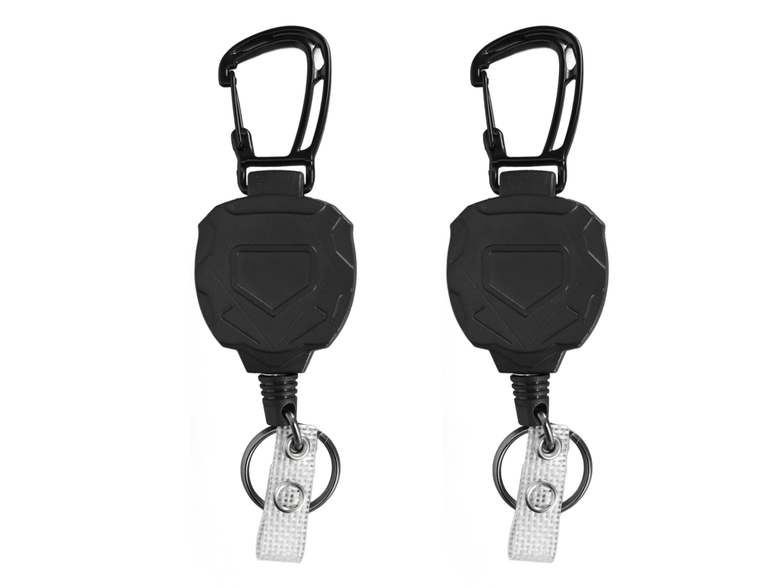 2 Llaveros Retráctiles Con Mosquetón Y Clip Para Cinturón Para Acampar Y Hacer Senderismo.