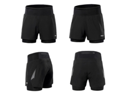 Pantalones Cortos Deportivos 2 En 1 Para Hombre Con Cintura Alta Y Bolsillos, Estilo Atlético Para Gimnasio, Correr Y Tenis.